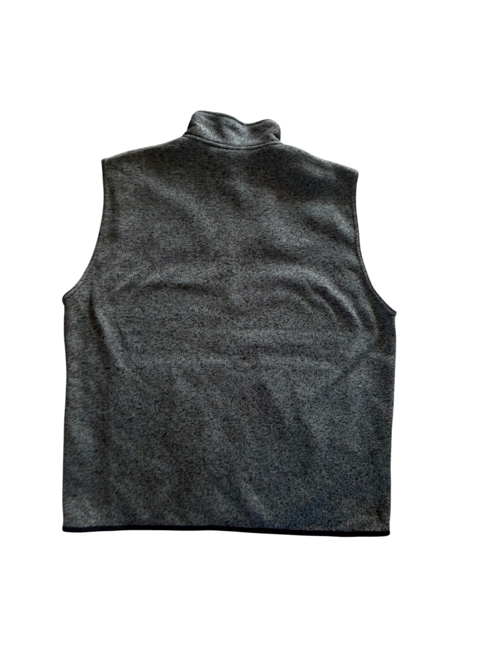 League Men’s Heather Gray Full-Zip Fleece Vest with Chest Patch - Picture 2 of 4